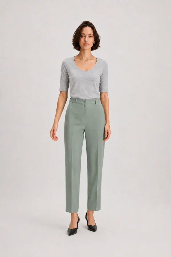 Slim Stretch Scoop Top heather gray (2)